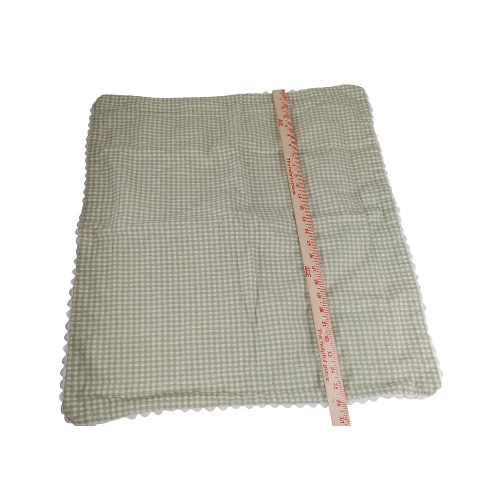 Waverly‎ Pillow Sham STANDARD Green Gingham Checks Reversible Bric A Brac SINGLE